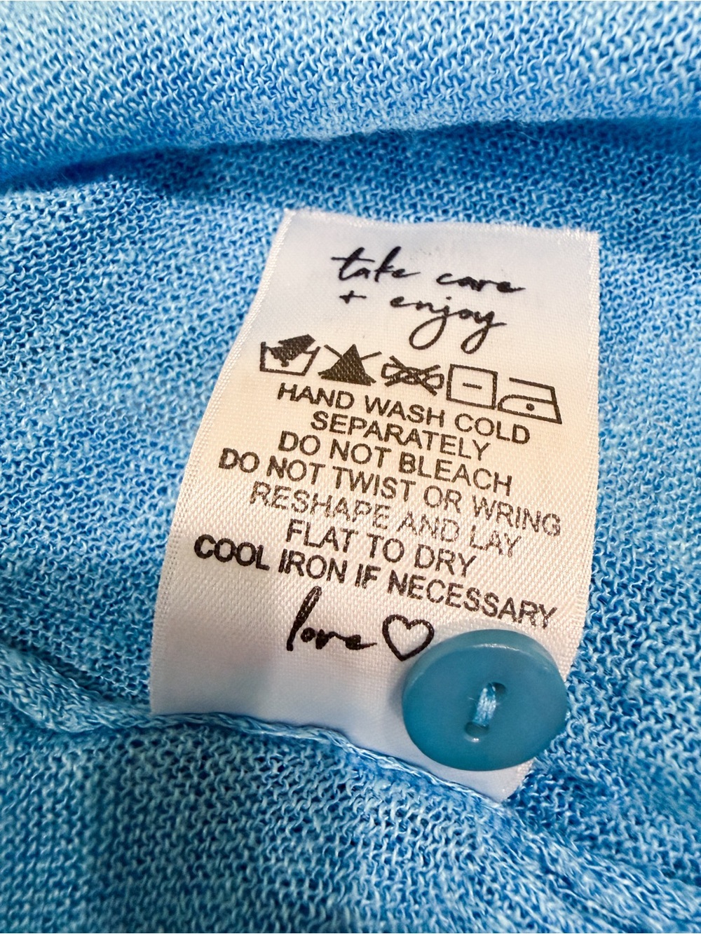 NIC+ZOE Lightweight 4 Way Slub Knit Linen Blend 3/4 Sleeve Cardigan Blue M NWT - Picture 16 of 16